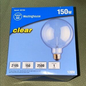 Westinghouse 150W Clear Globe Light Bulb